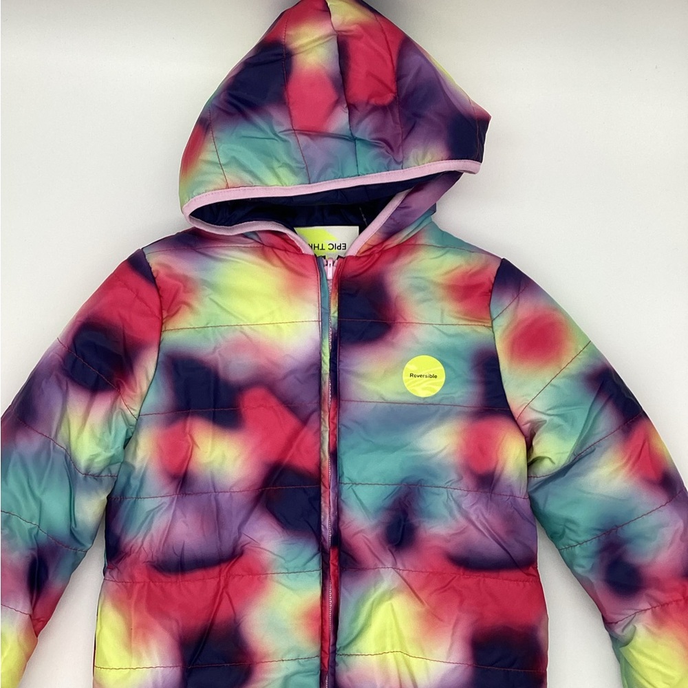 Epic Threads Multicolor Tie-Dye Puffer Jacket - NWT